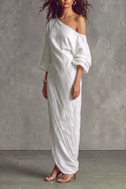 Freya One Shoulder Wrap Maxi Dress