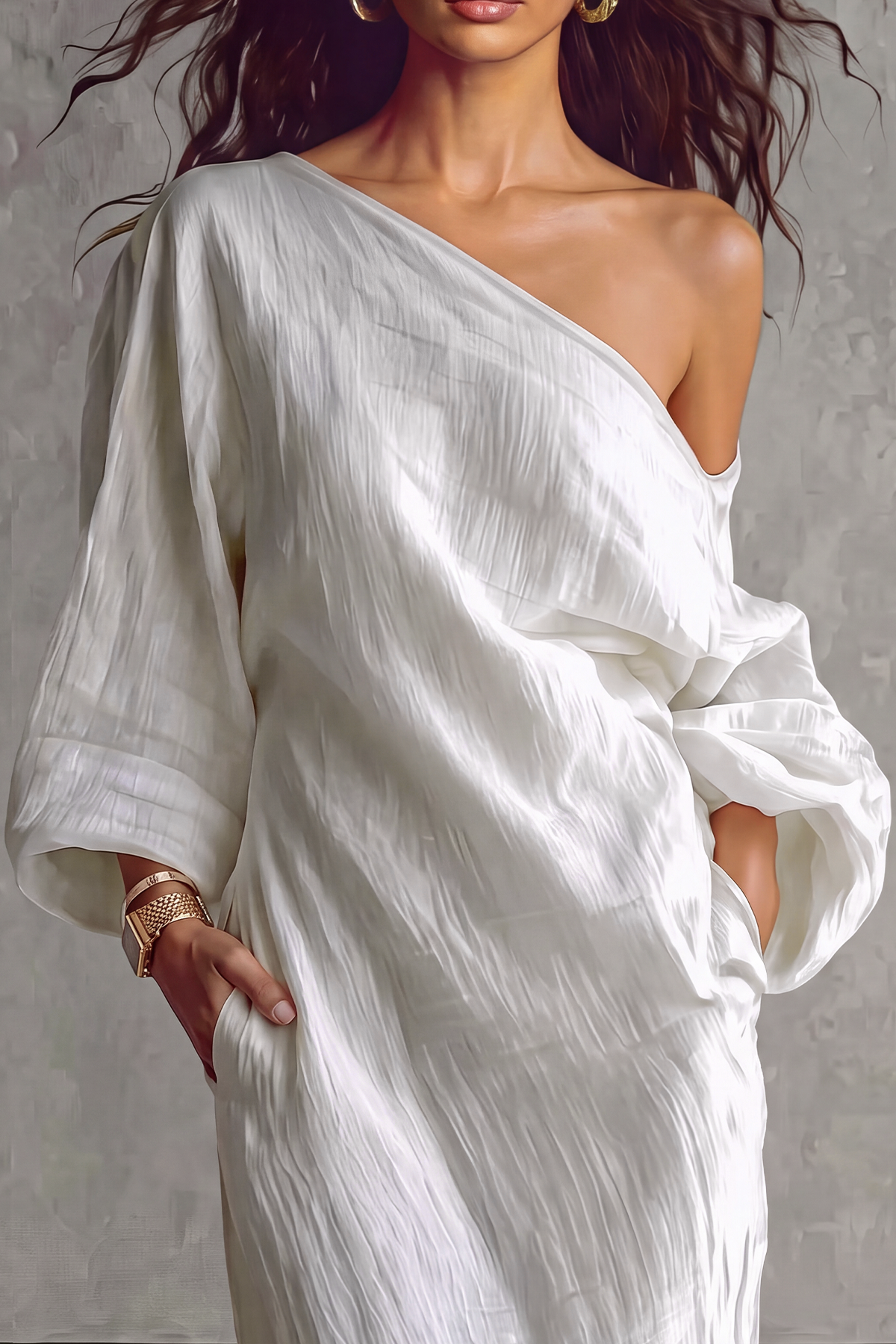 Freya One Shoulder Wrap Maxi Dress
