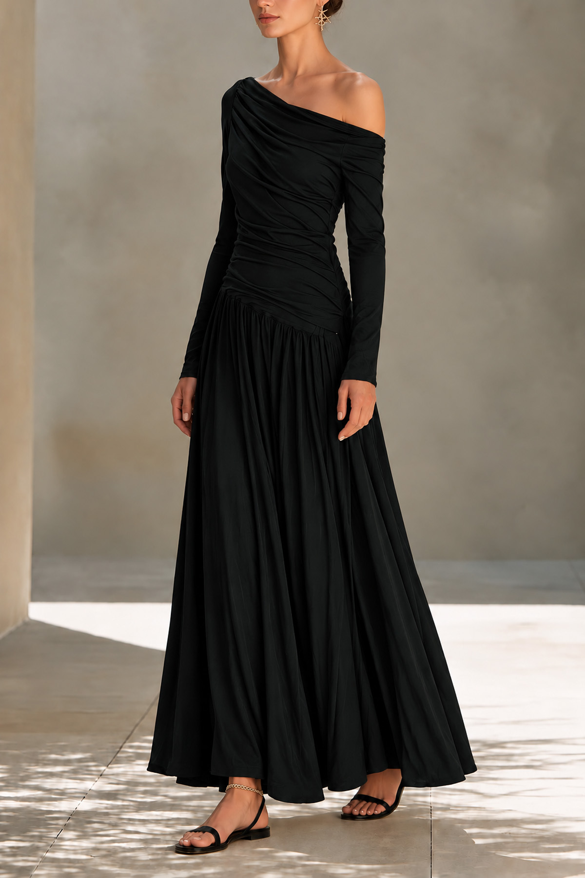 Gaia One Shoulder Ruched Skirt Set