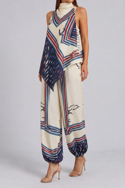 Gemma Print Stripe Backless Pants Set