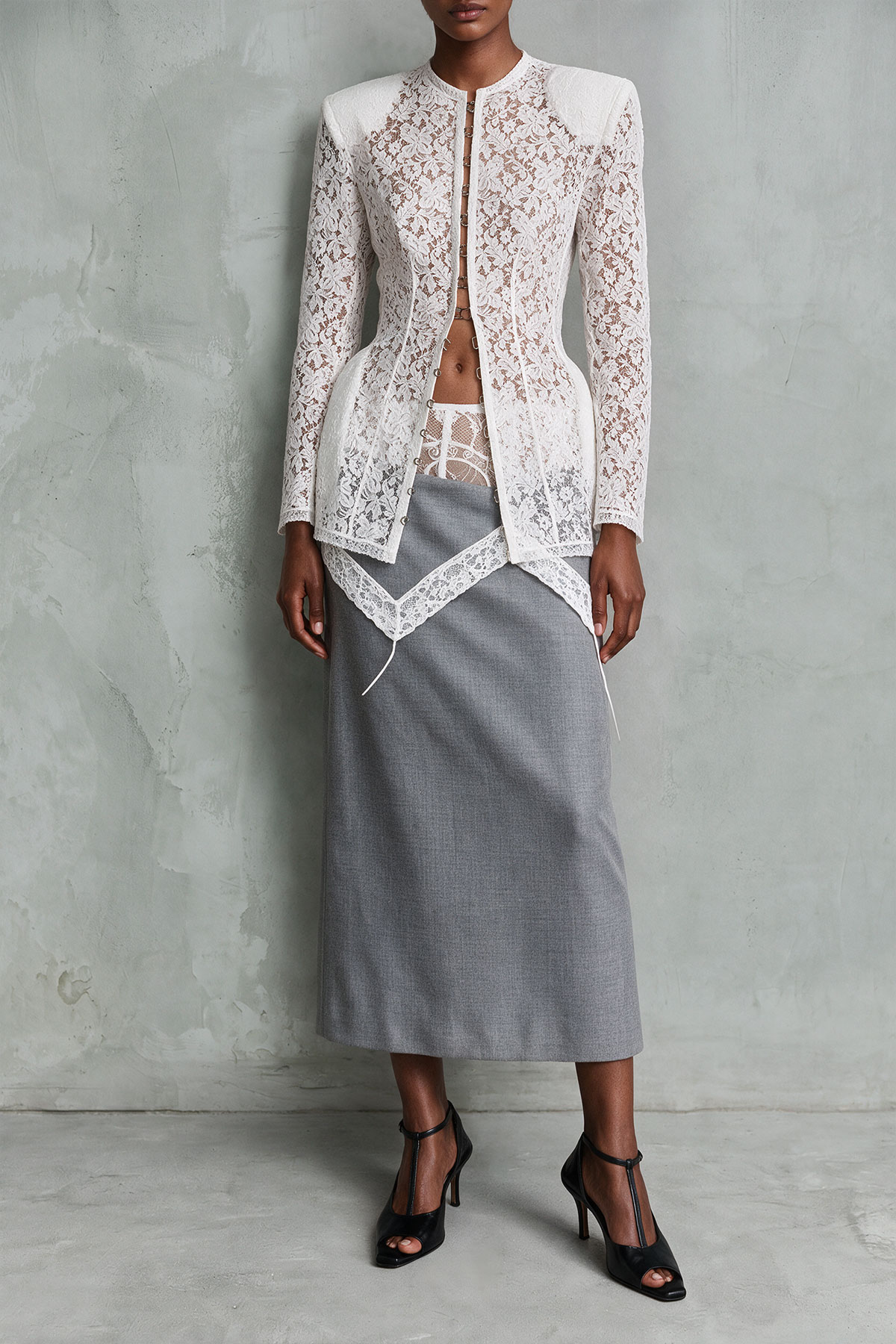 Greer Lace Pockets Blazer Jacket