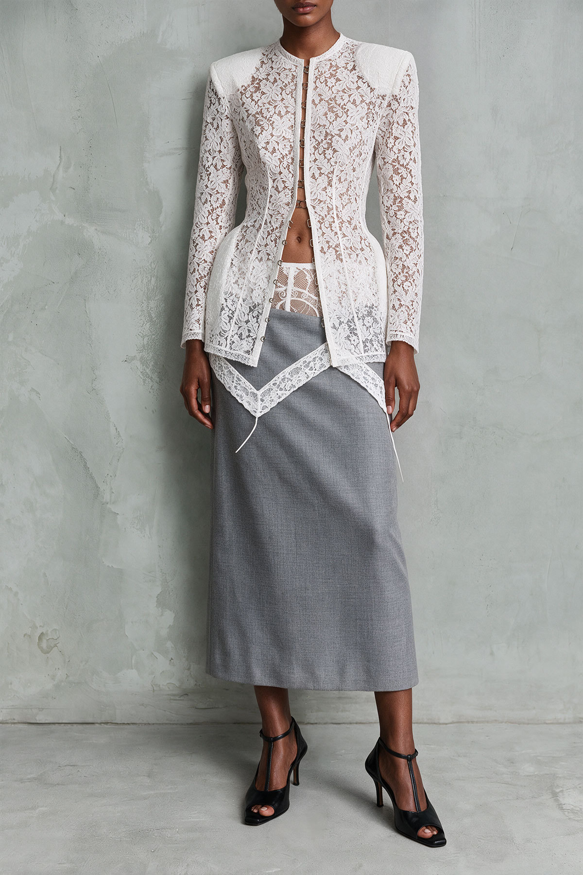 Greer Lace Pockets Blazer Jacket