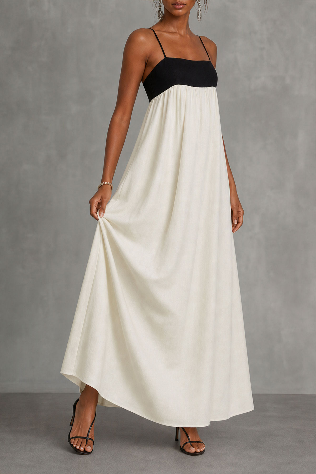Hallie Square Neck Spaghetti Maxi Dress