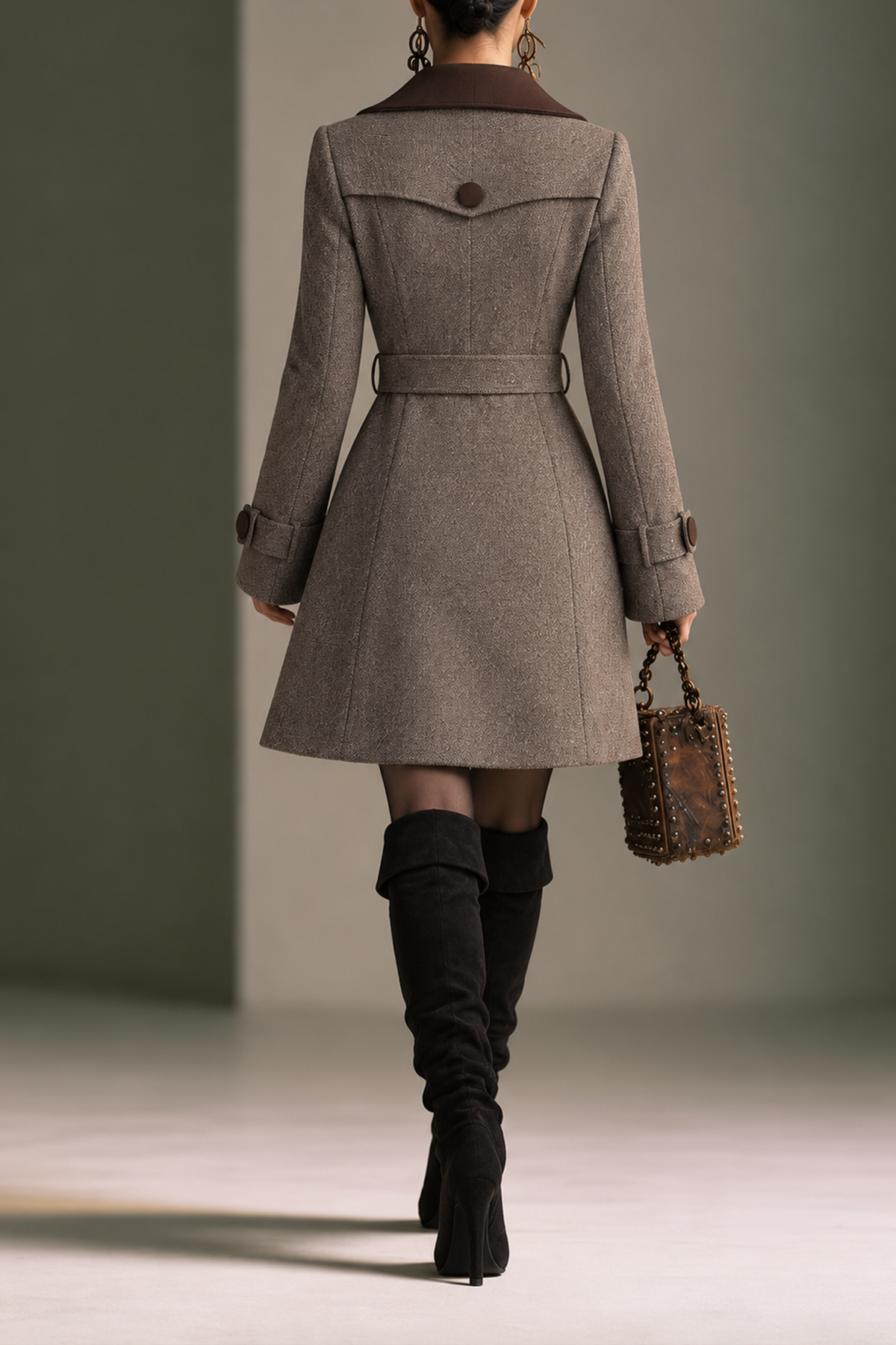 Hannelore Lapel Collar Button Coat