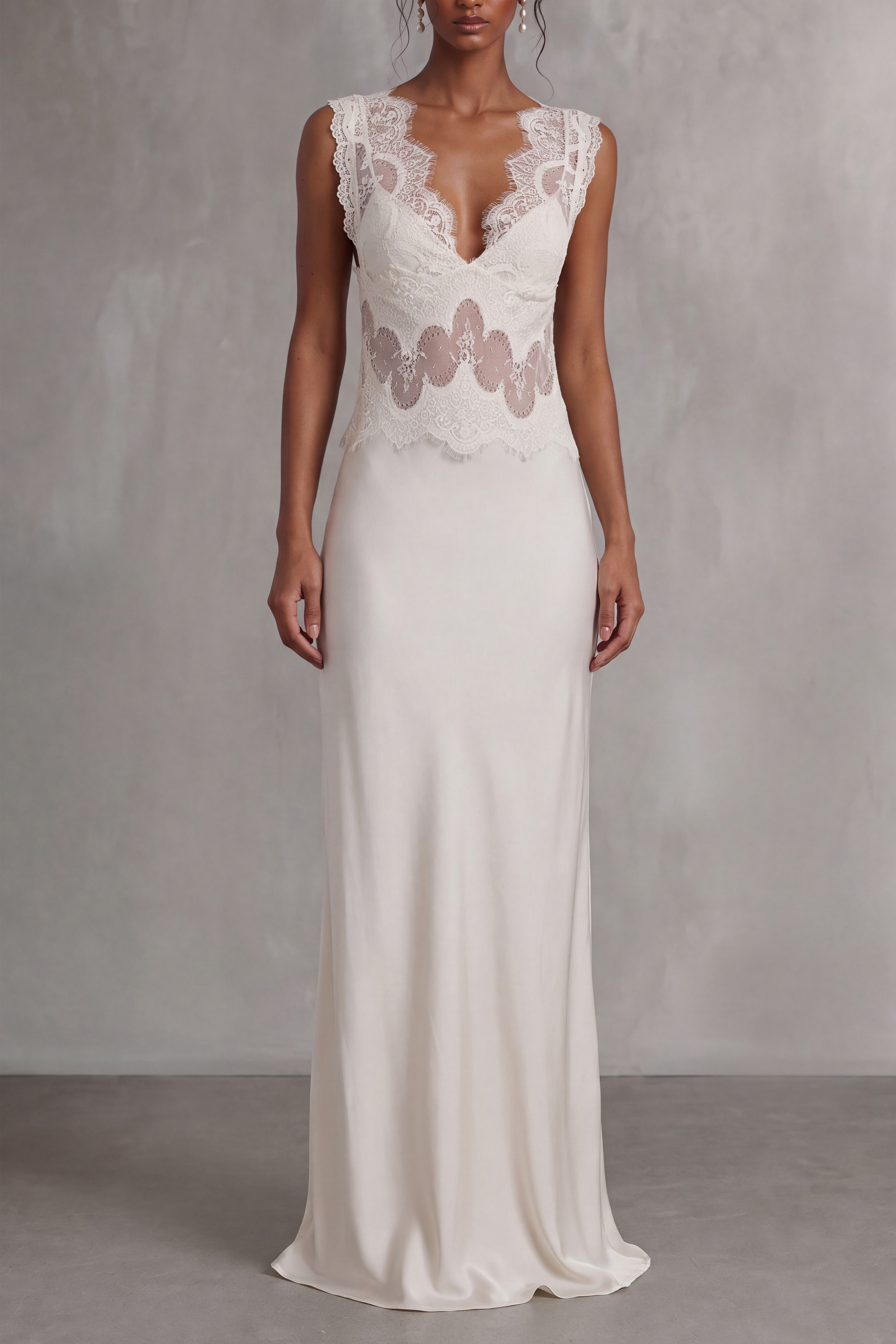 Hattie Spaghetti Lace Cutout Maxi Dress