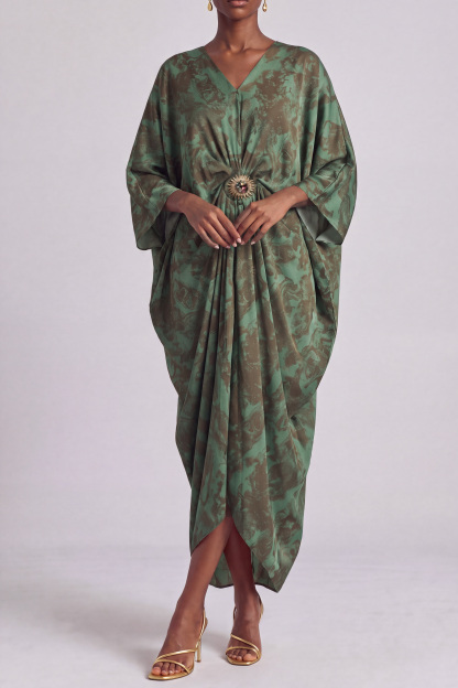 Hazel Batwing Sleeves Print Maxi Dress