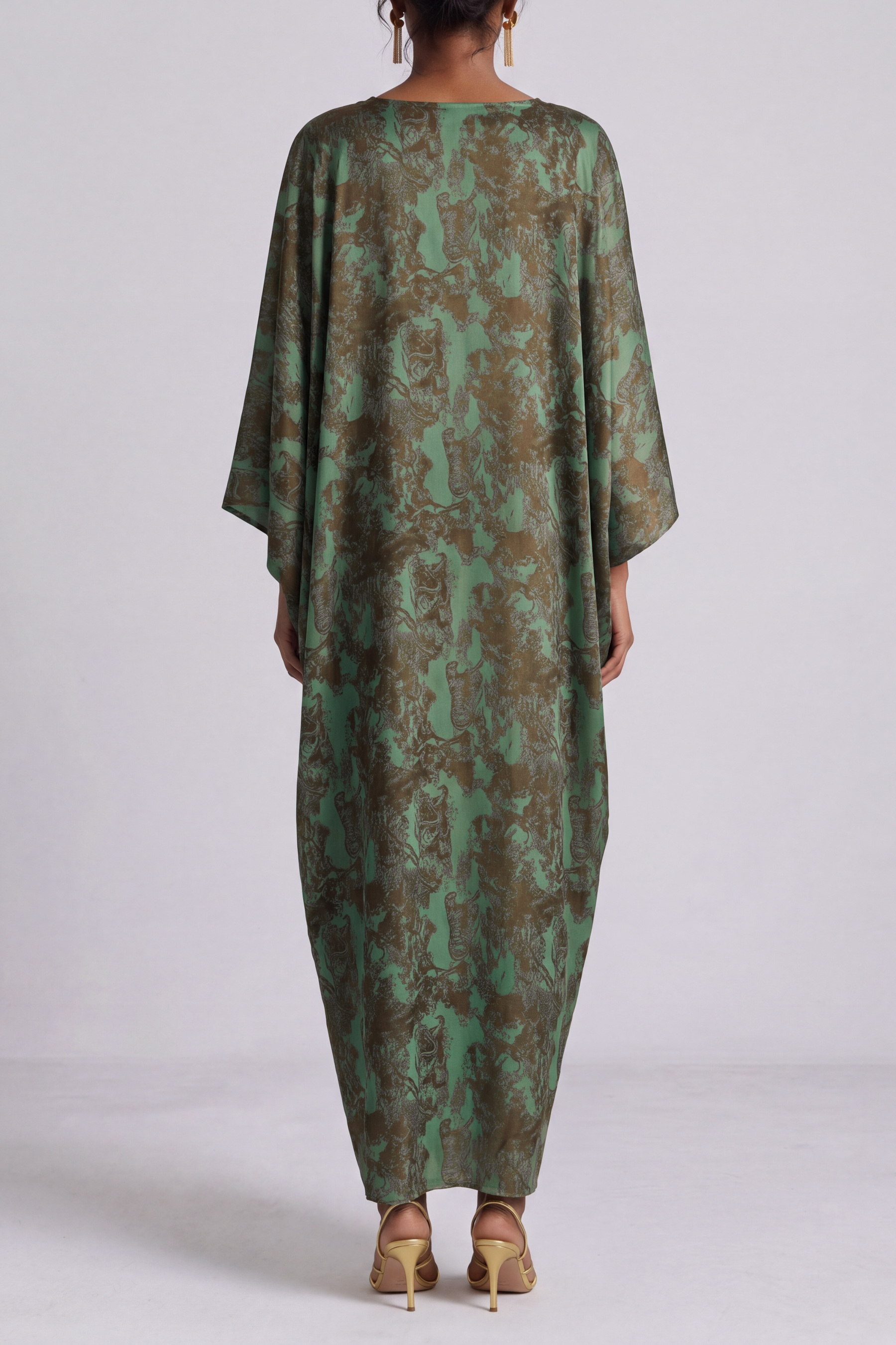 Hazel Batwing Sleeves Print Maxi Dress