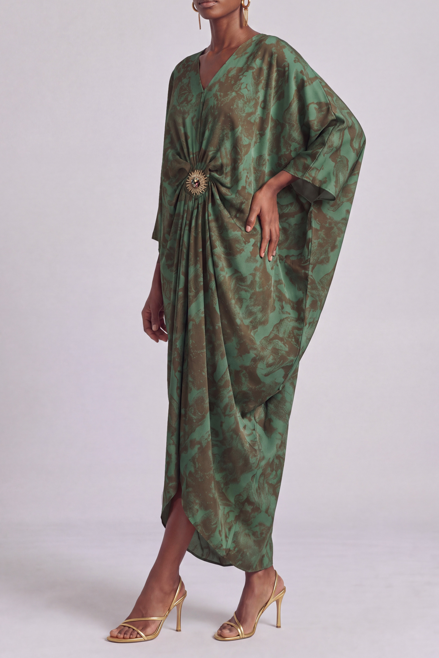 Hazel Batwing Sleeves Print Maxi Dress