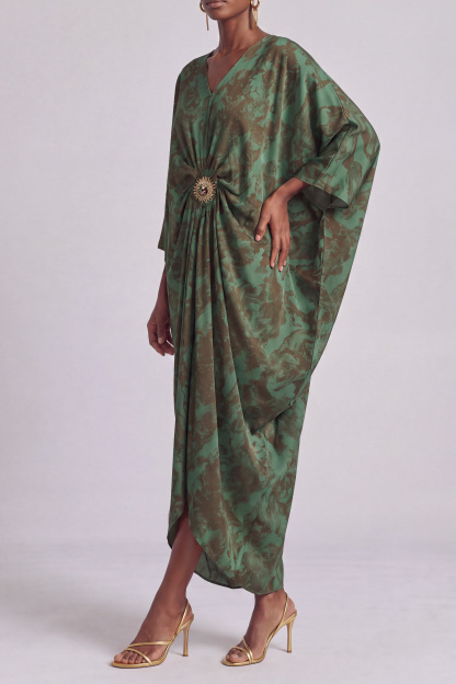Hazel Batwing Sleeves Print Maxi Dress