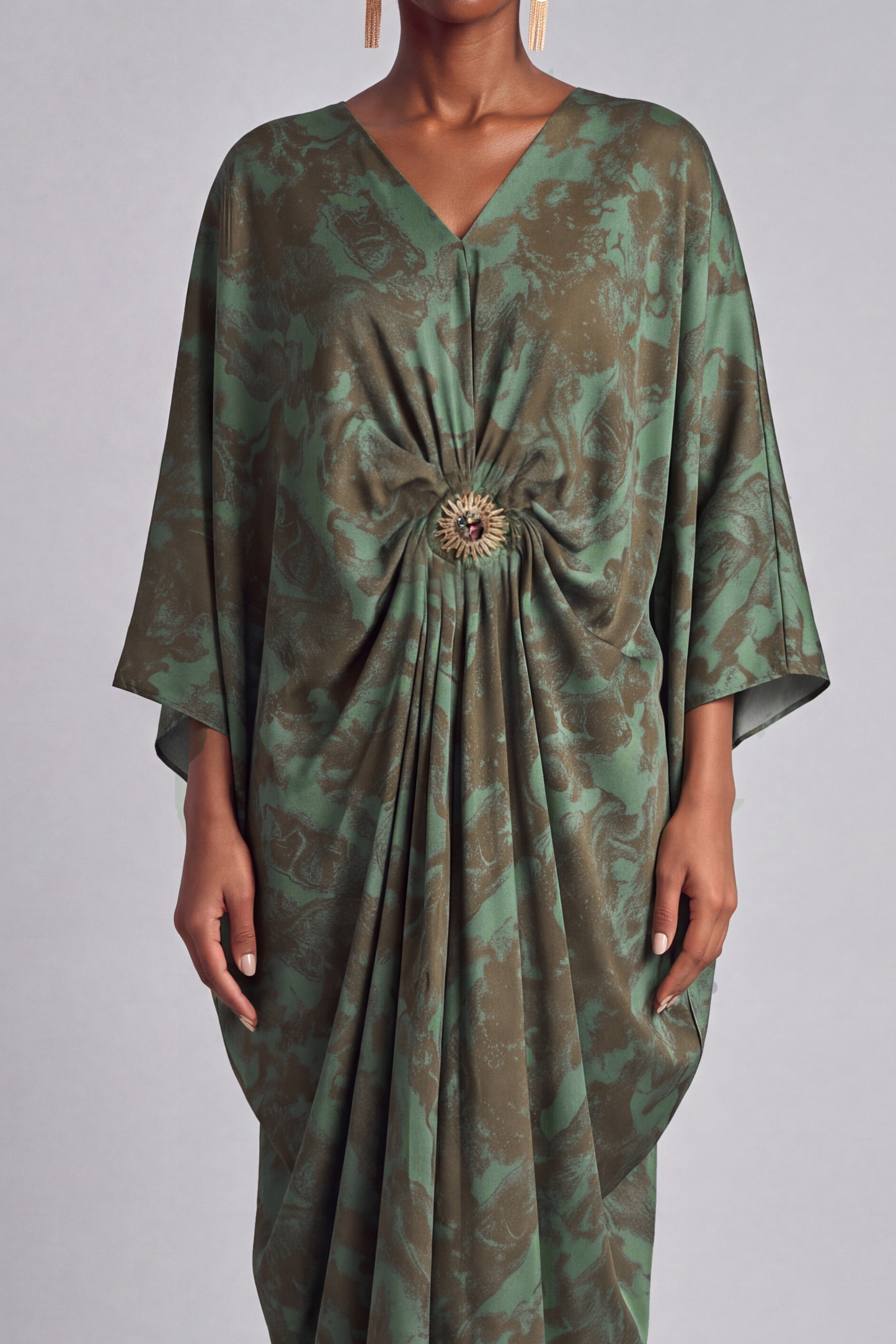 Hazel Batwing Sleeves Print Maxi Dress