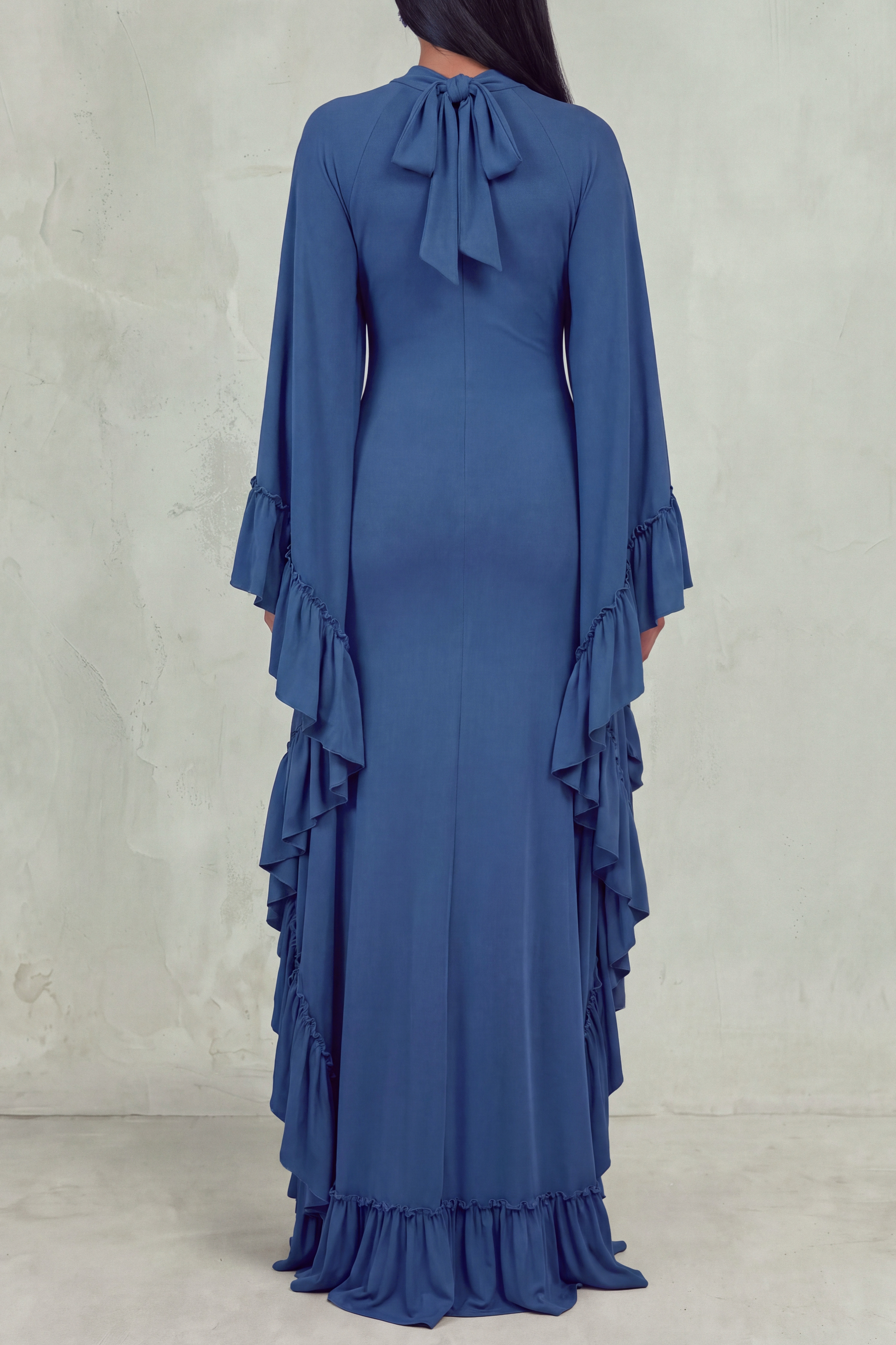 Hope Batwing Sleeve Ruffle Maxi Dress