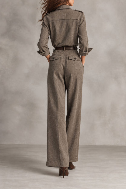 Jessika Lapel Collar Button Jumpsuit