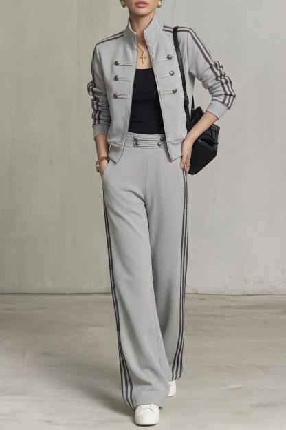Jovie Button Striped Pants Set