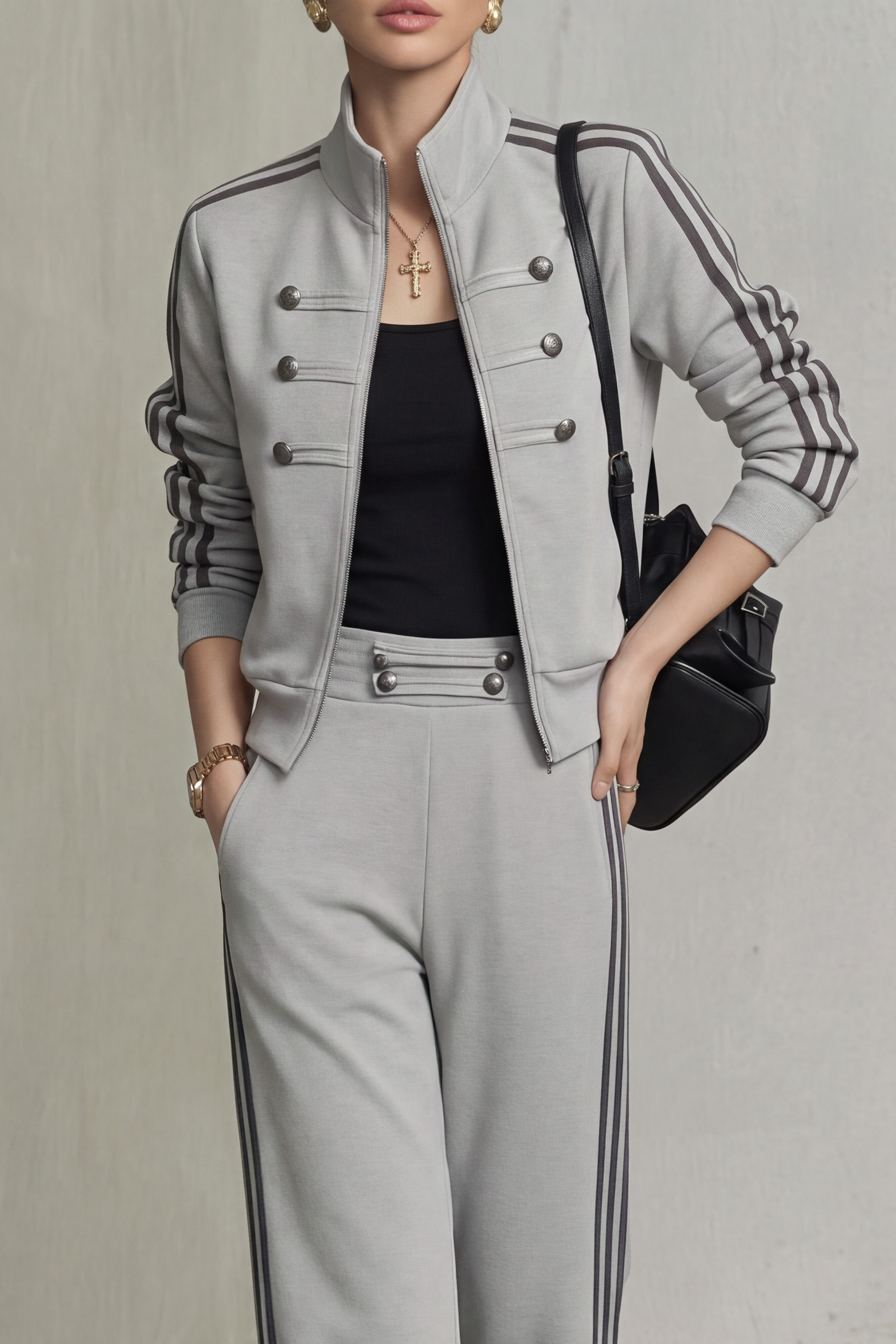 Jovie Button Striped Pants Set