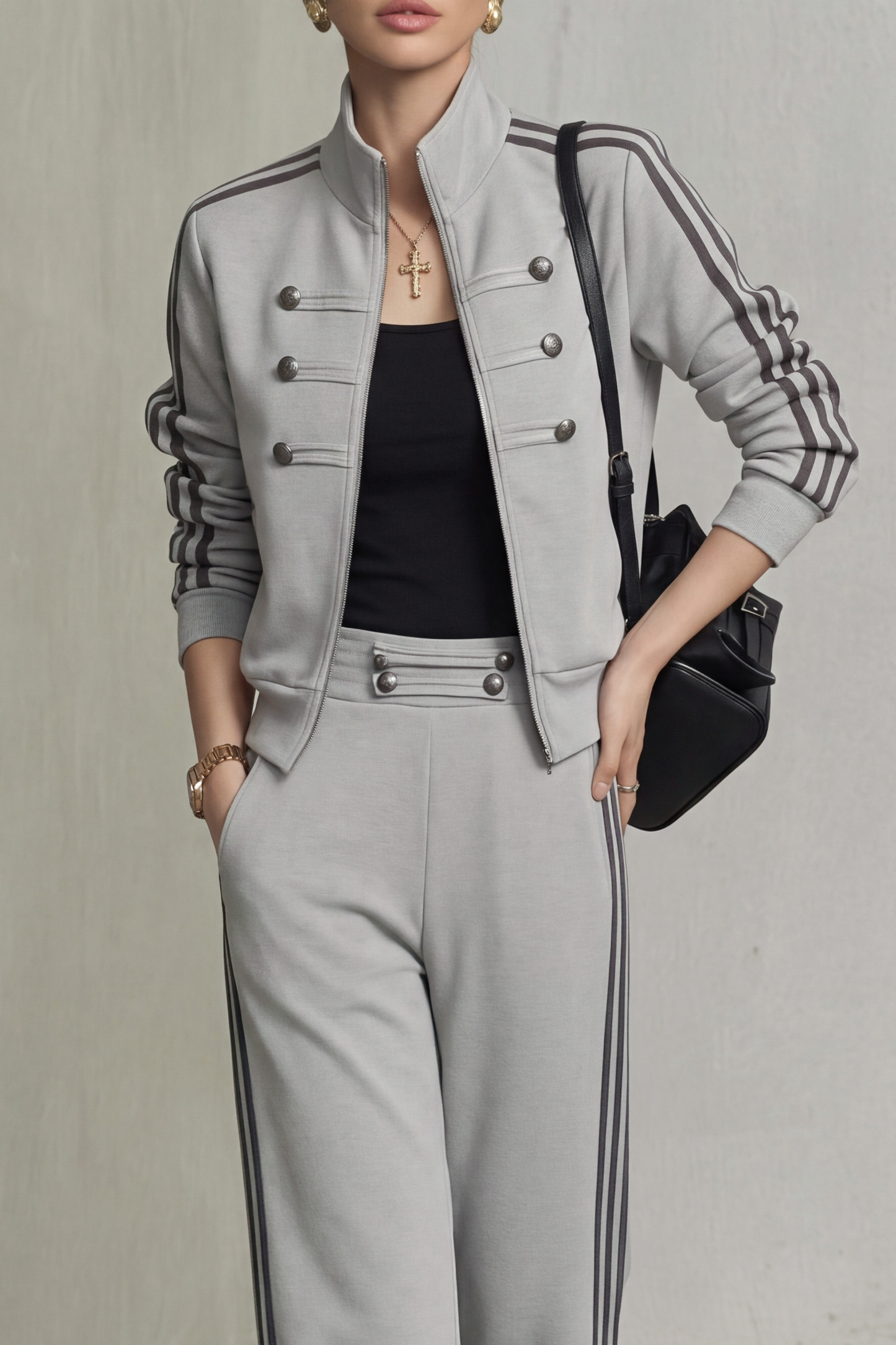 Jovie Button Striped Pants Set