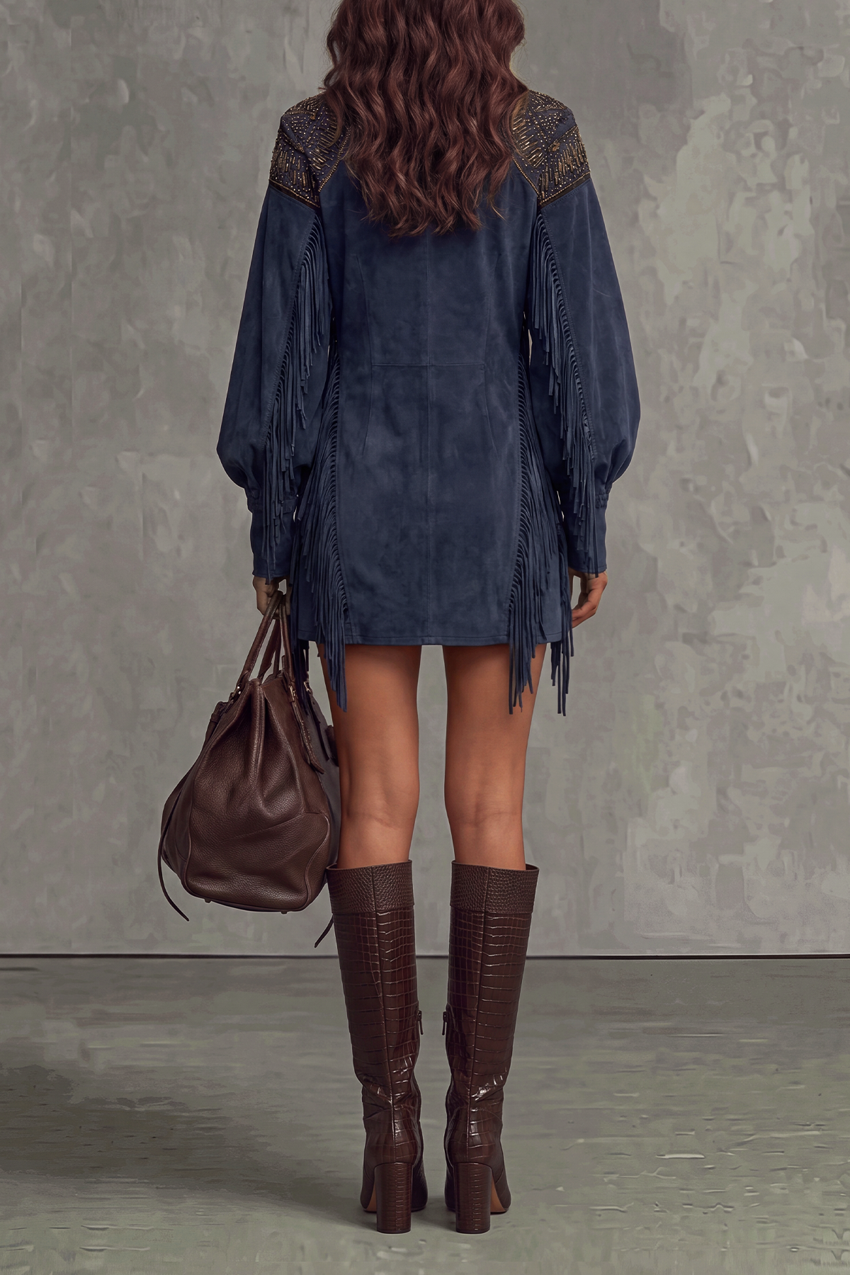 Juliana Embroidered Fringe Mini Dress