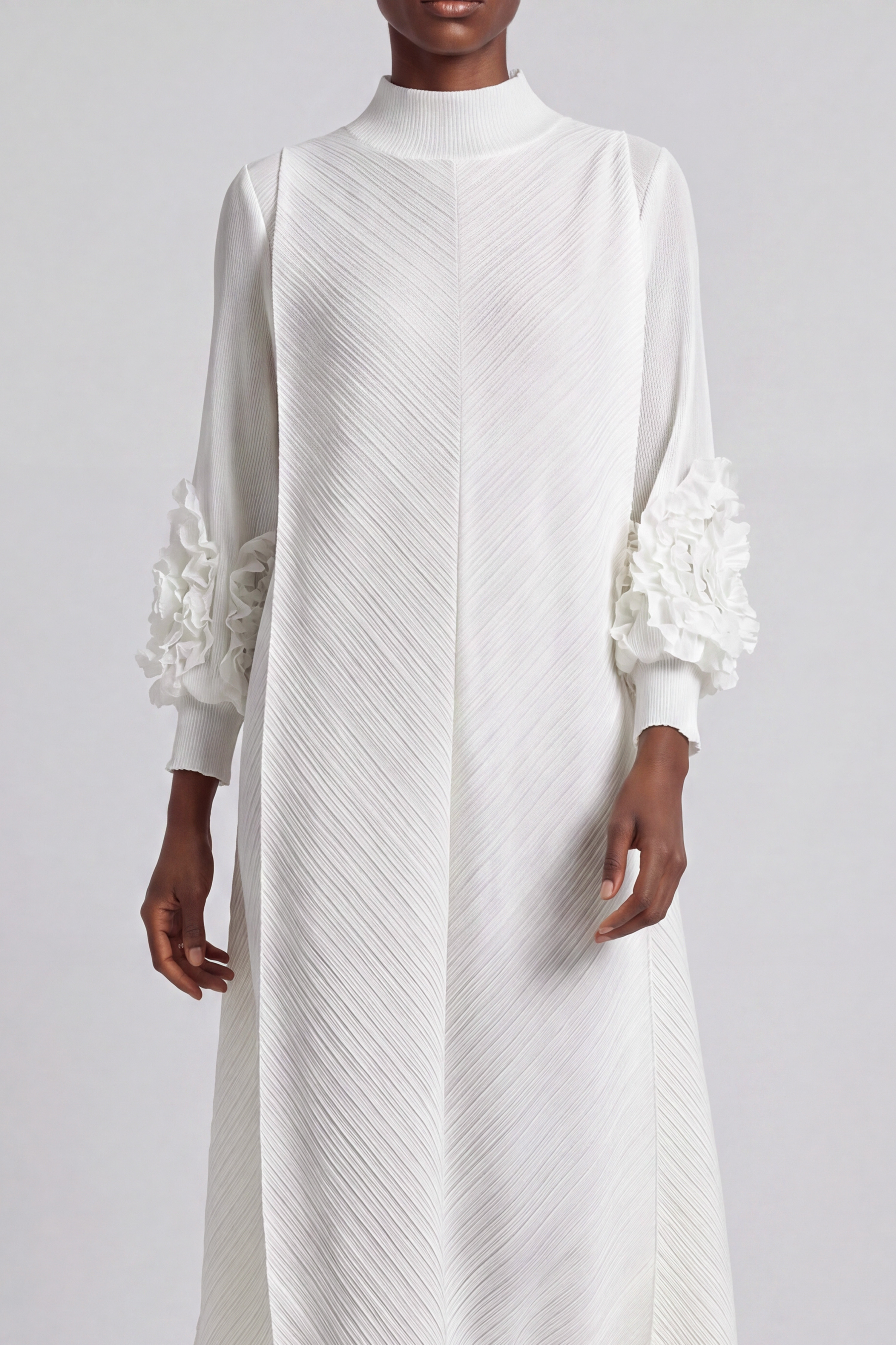 Juliana Pleated Flower Maxi Dress
