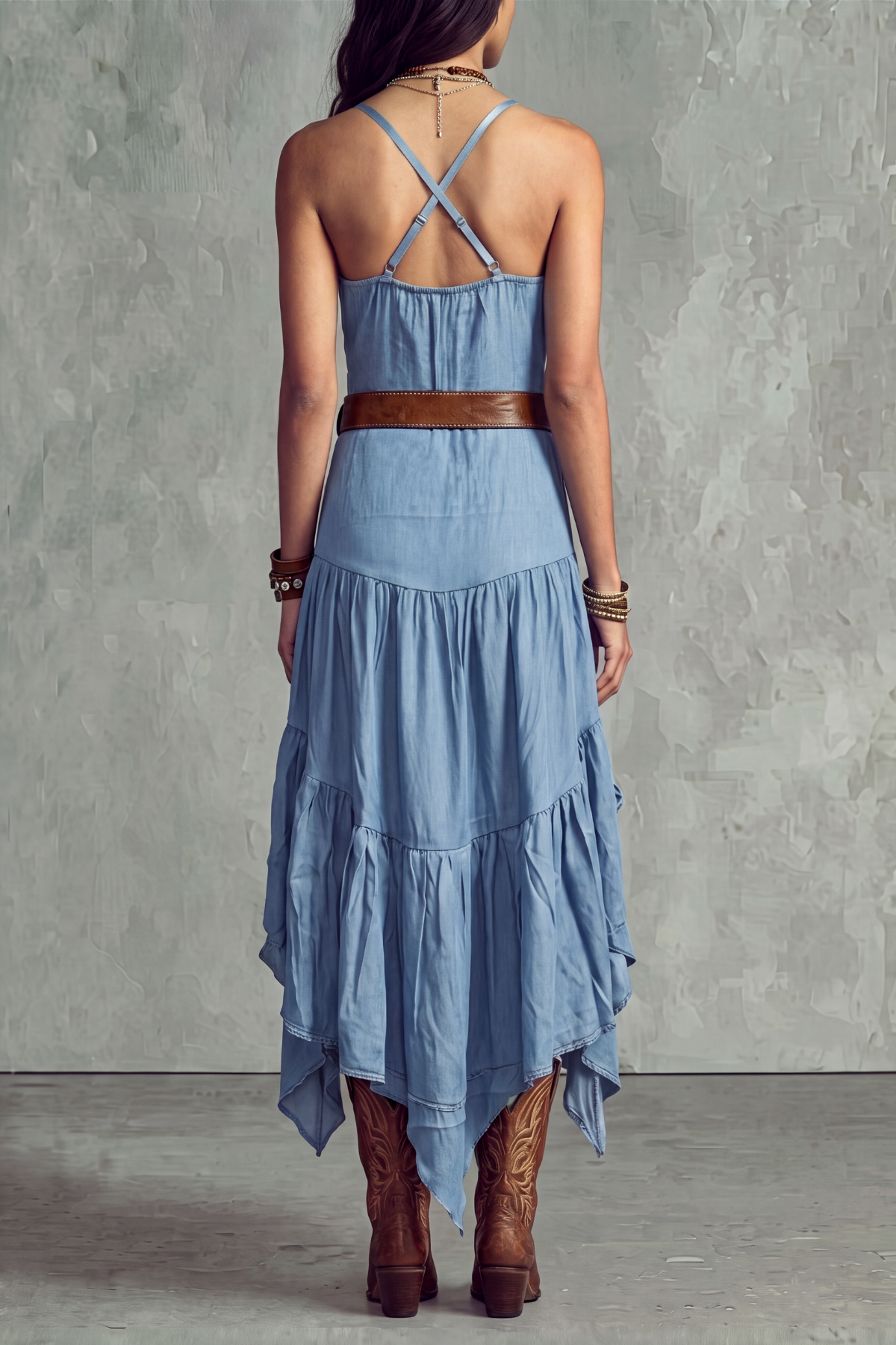 Juliette Spaghetti Denim Mini Dress