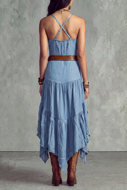 Juliette Spaghetti Denim Mini Dress