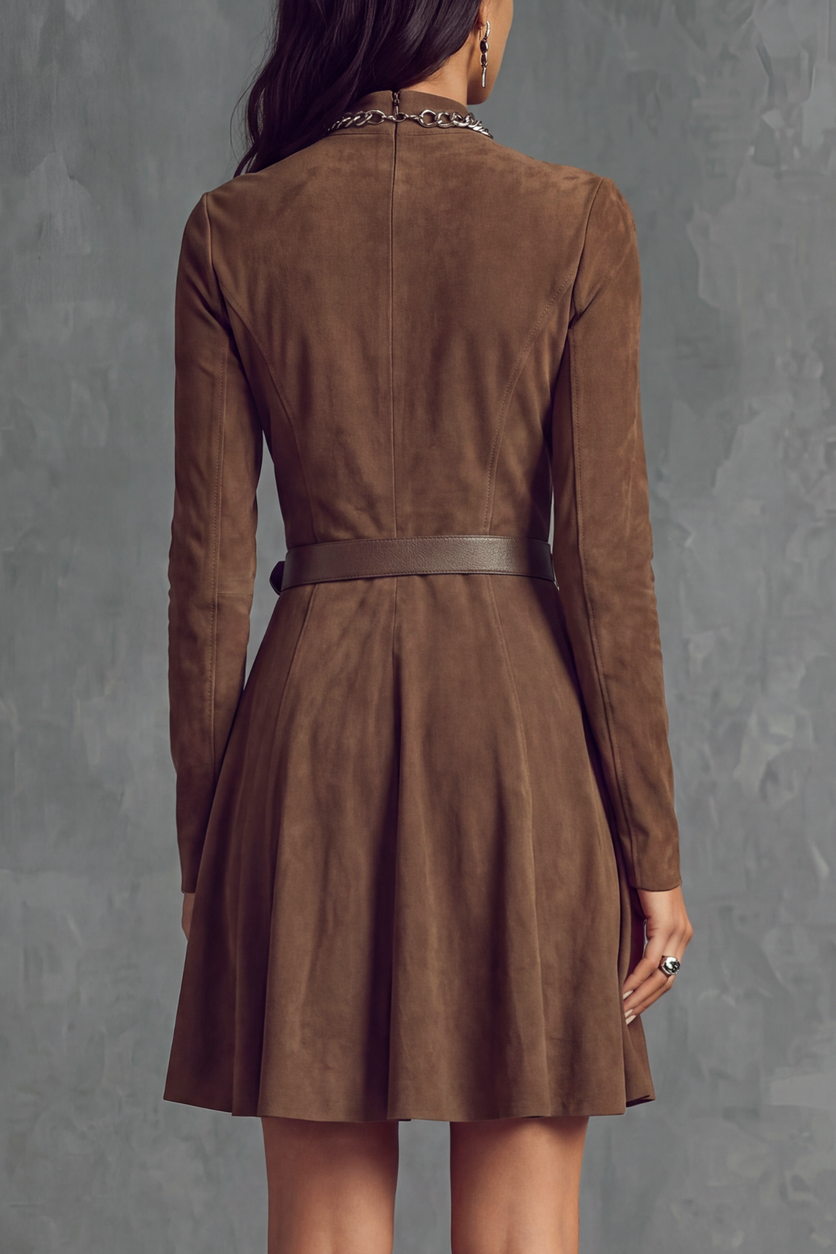 Kalythra High Neck Waist Belt Mini Dress