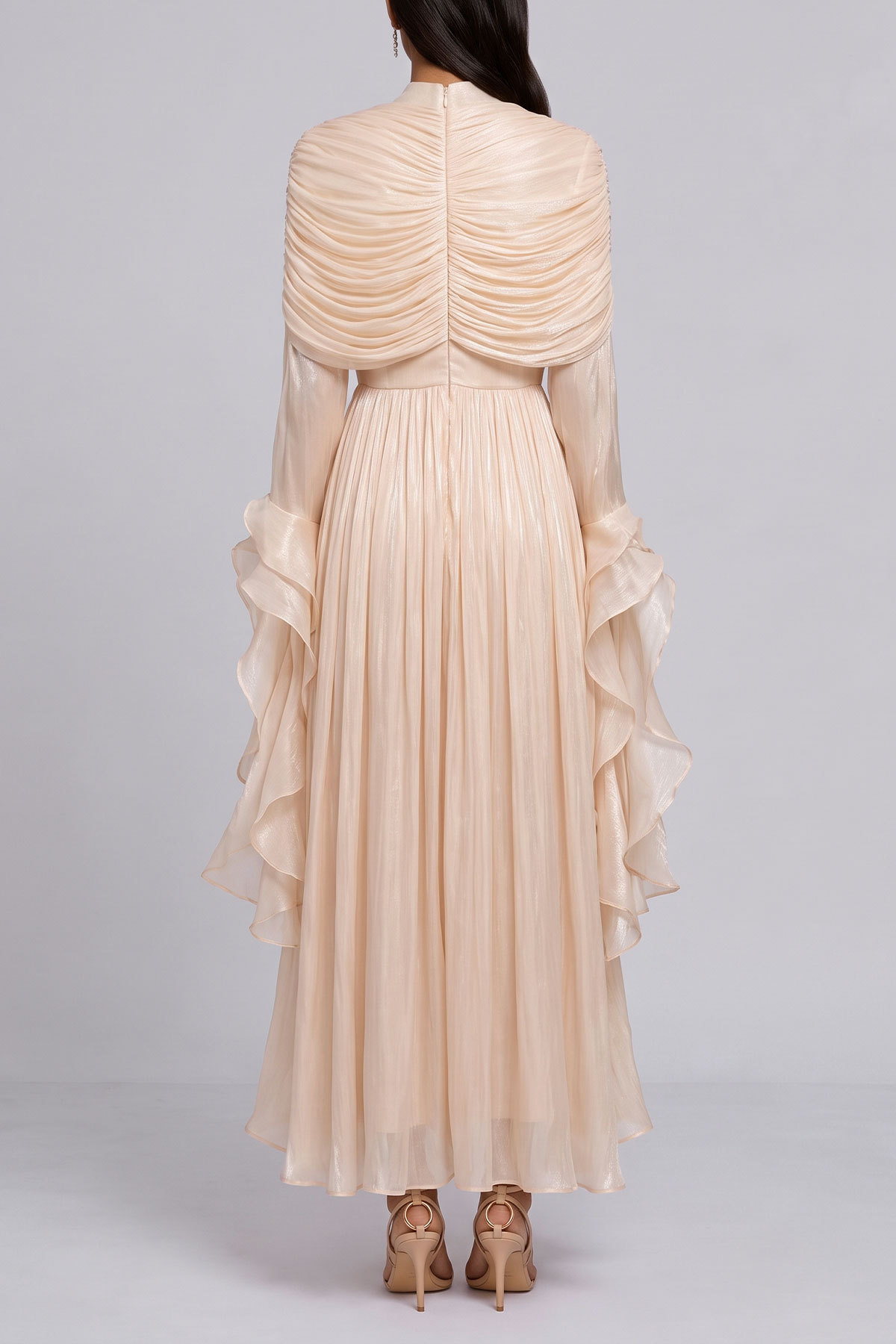 Karla High Neck Ruched Maxi Dress