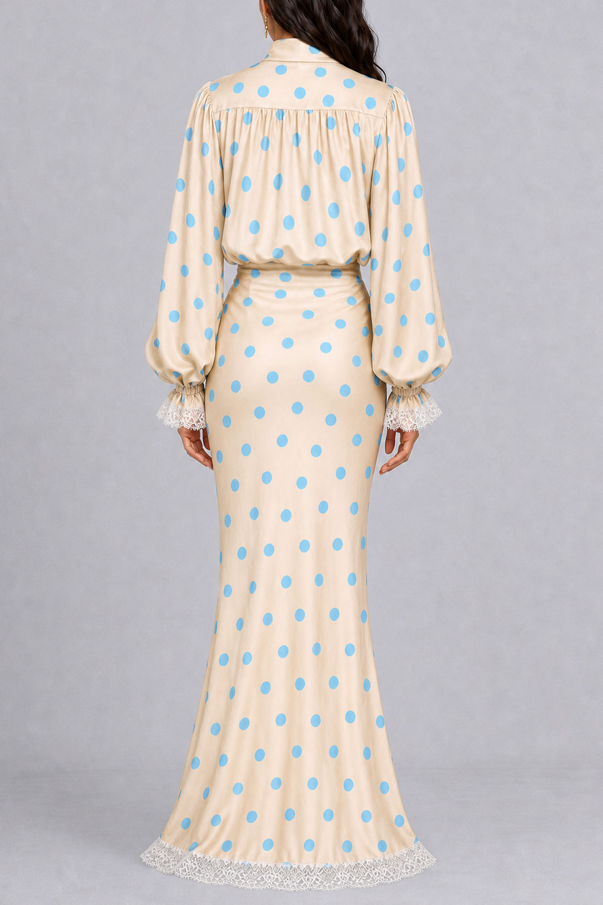 Kendall Balloon Sleeve Polka Dot Maxi Dress