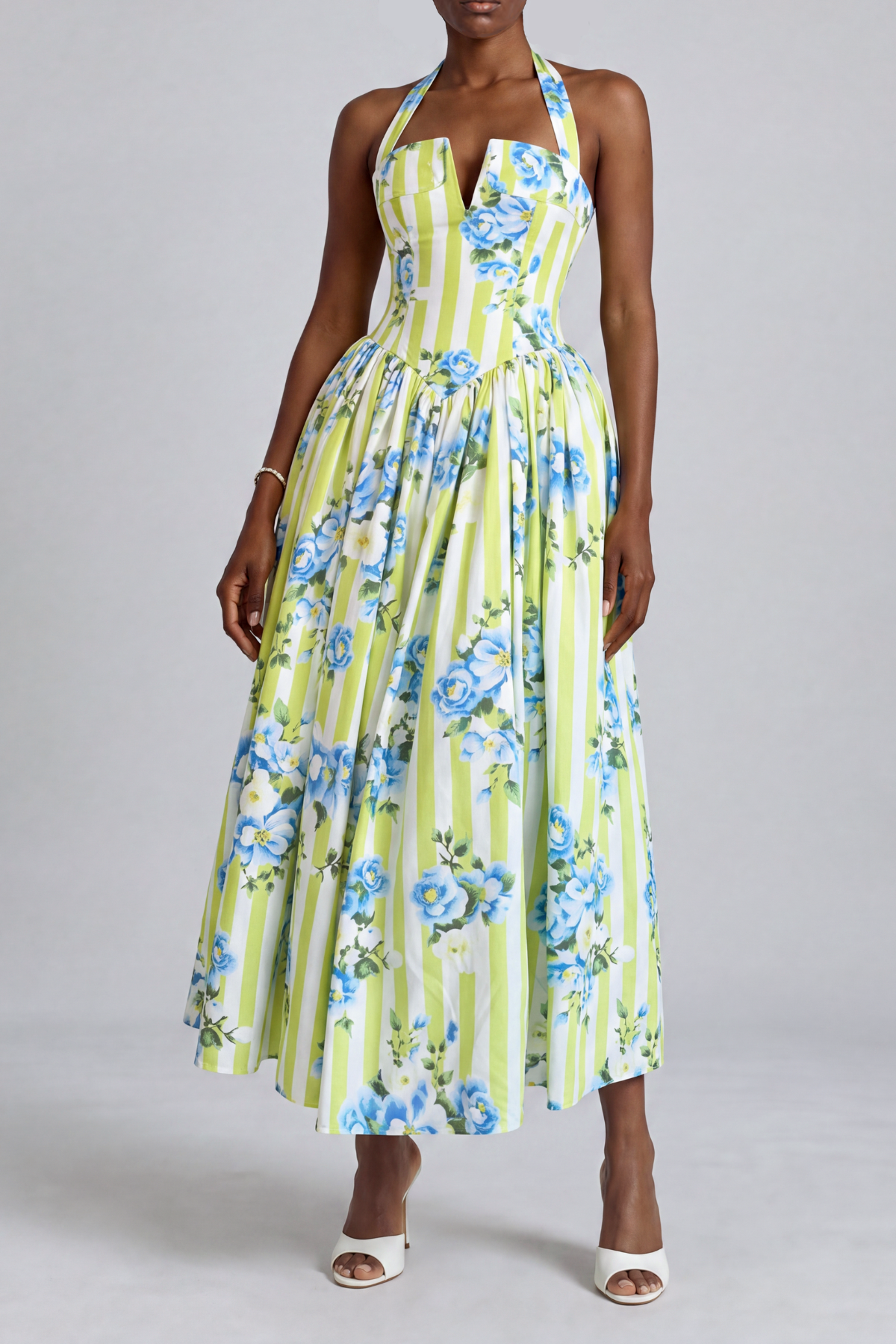 Lacey Floral Strap Maxi Dress