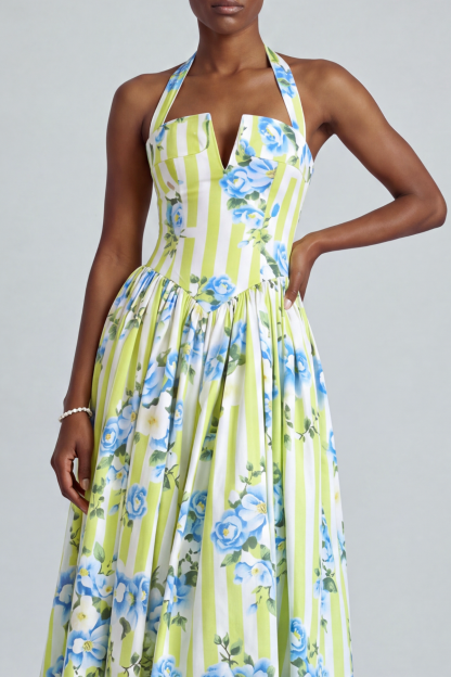 Lacey Floral Strap Maxi Dress
