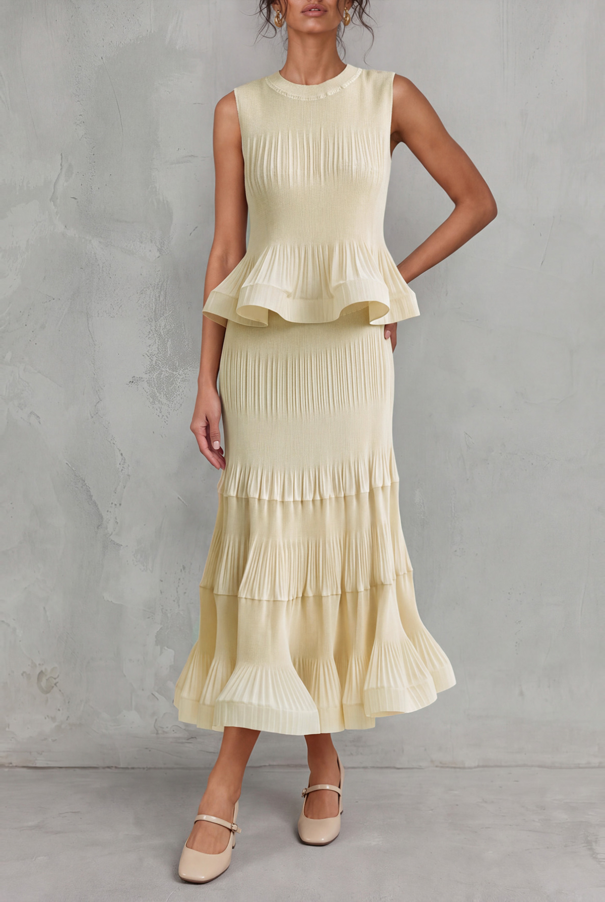 Lilith Sleeveless Ruffle Skirt Set 