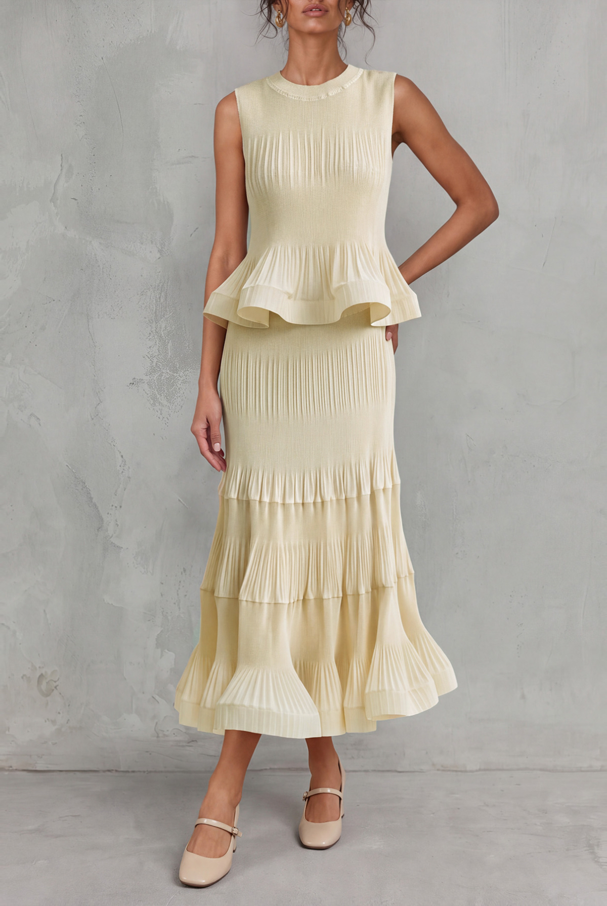 Lilith Sleeveless Ruffle Skirt Set 