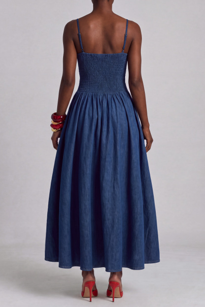 Lola Spaghetti Pleated Maxi Dress