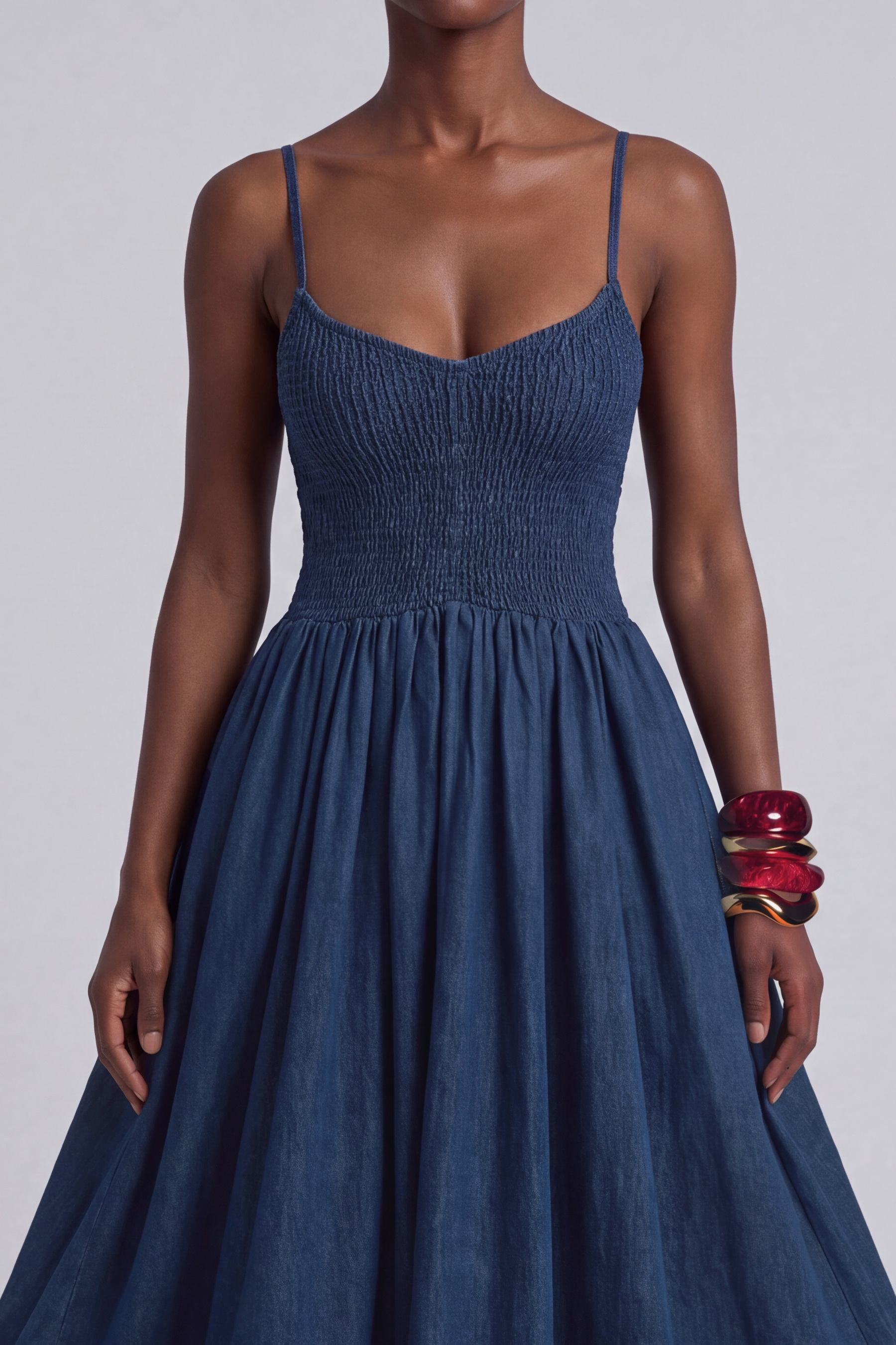 Lola Spaghetti Pleated Maxi Dress