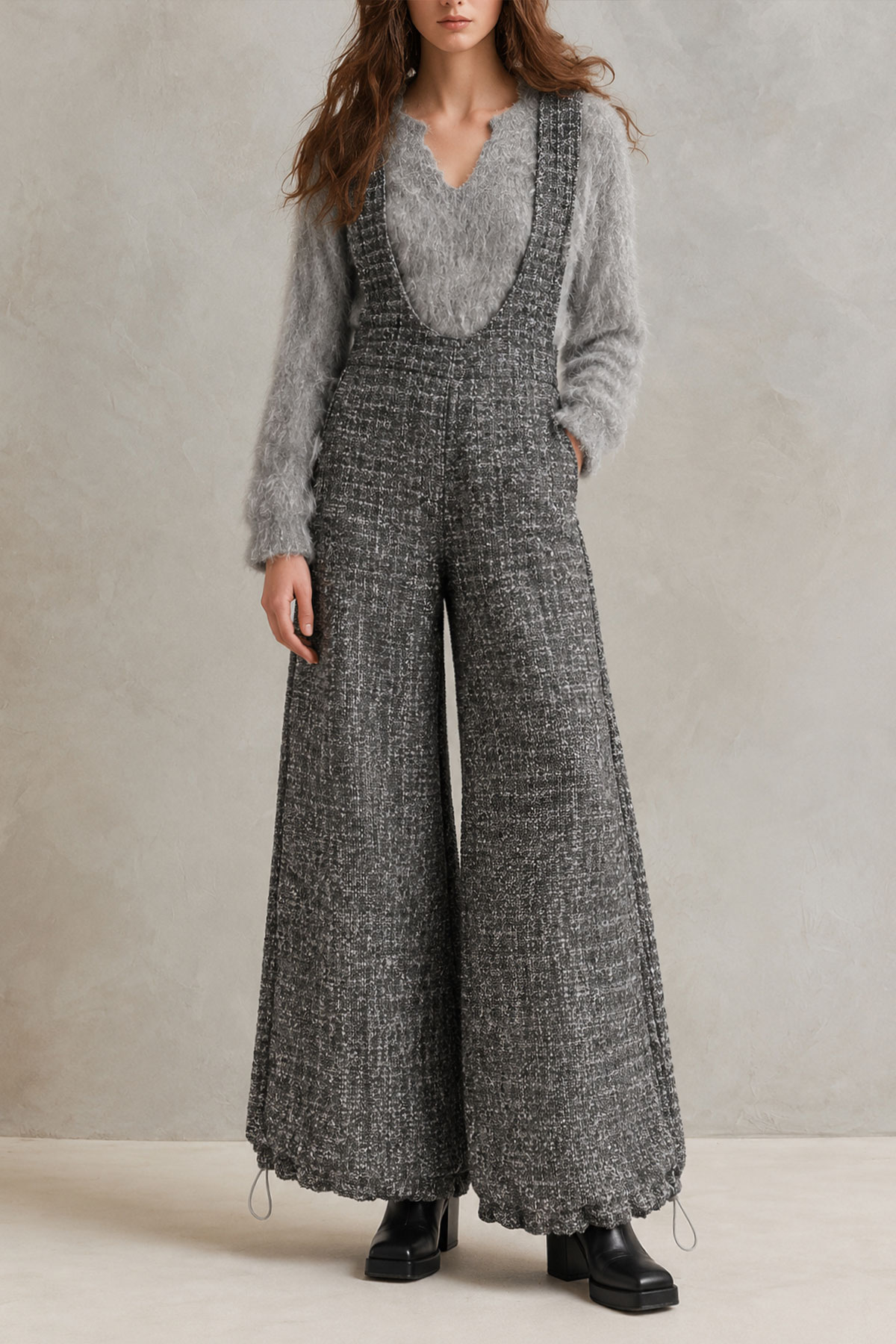 Lumi Plaid Wide Leg Jumpsuit