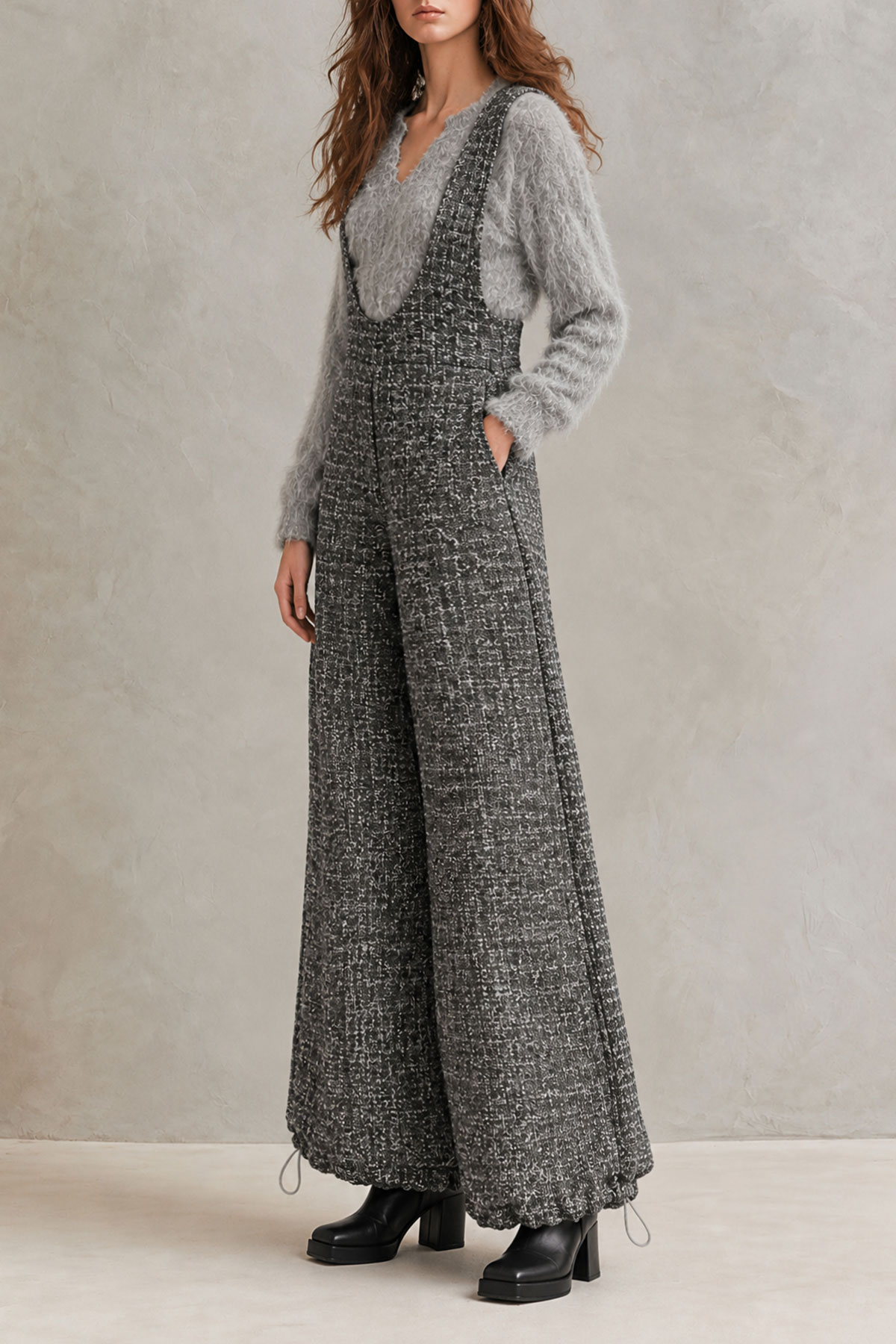 Lumi Plaid Wide Leg Jumpsuit