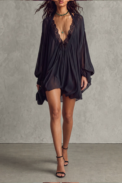 Lumora Halter Neck Lace Mini Dress