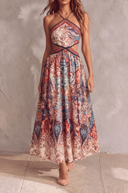 Lyra Floral Cutout Midi Dress
