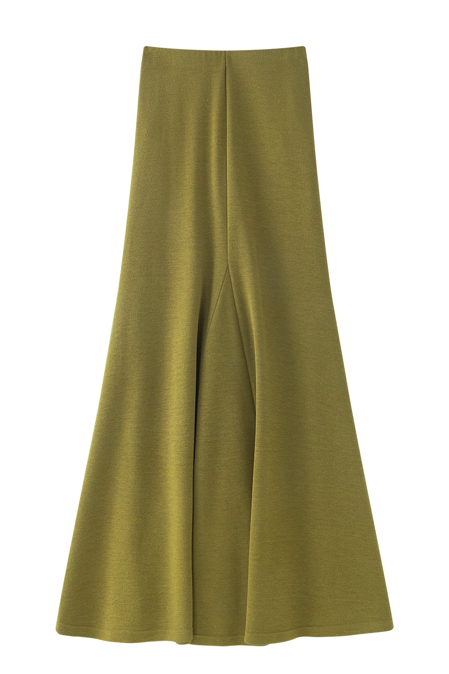 Fidelia Asymmetric Shoulder Long Sleeve Skirt Set In Olive