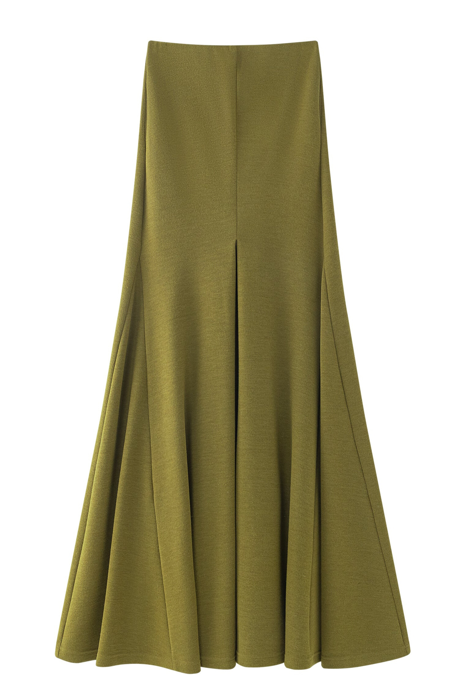 Fidelia Asymmetric Shoulder Long Sleeve Skirt Set In Olive
