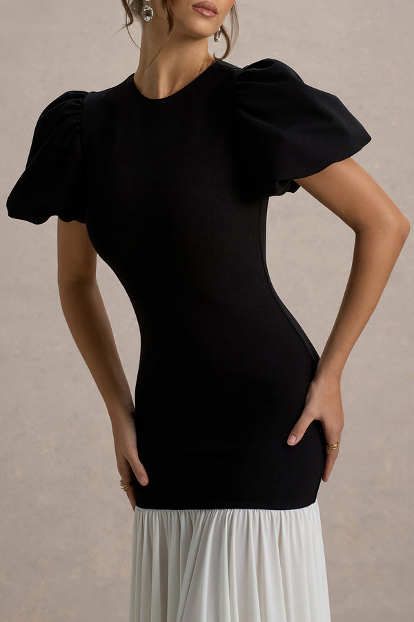 Hansel Round Neck Puff Sleeve Midi Dress