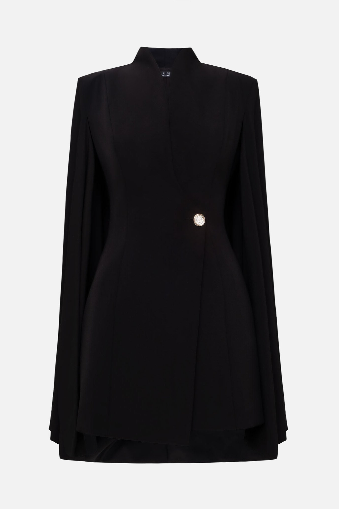 Cinda Cape Sleeve Mini Suit Dress In Black