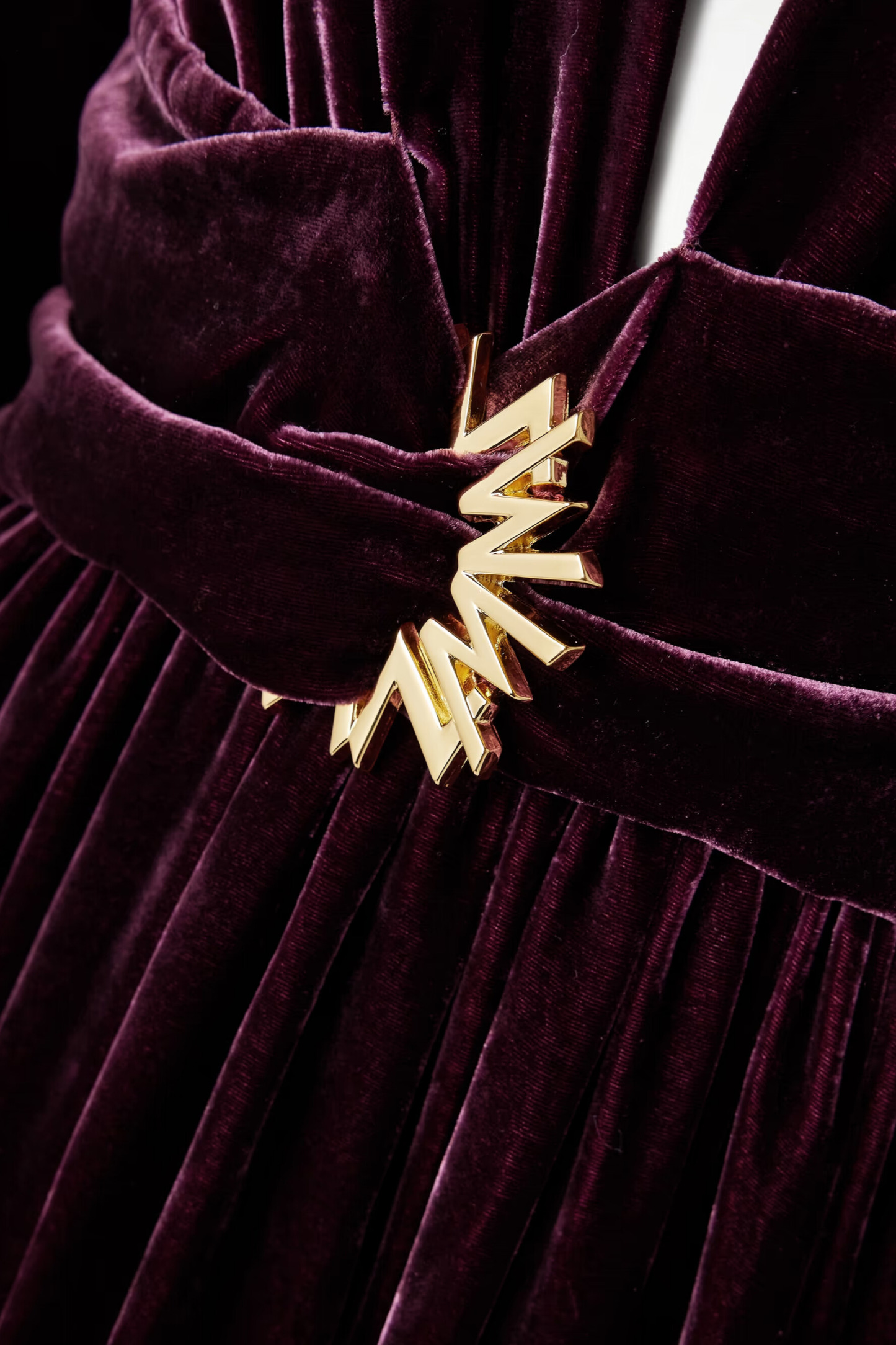 Helia Plunge Neck Velvet Maxi Dress In Plum