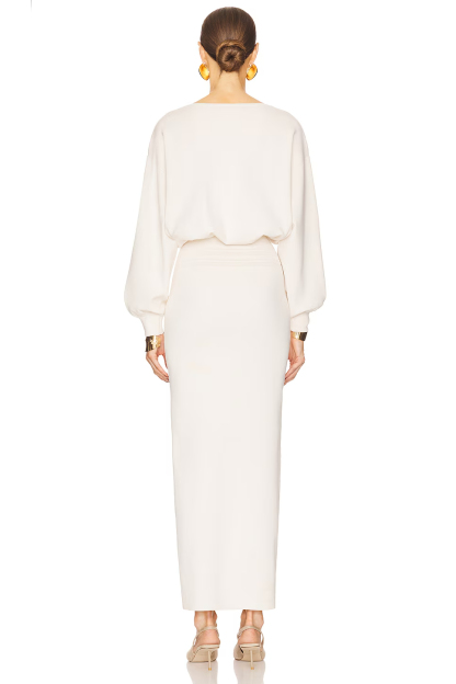 Solana Long Sleeve Maxi Dress In Cream