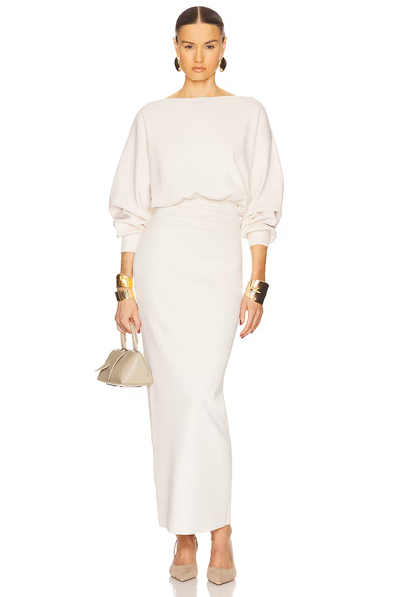 Solana Long Sleeve Maxi Dress In Cream