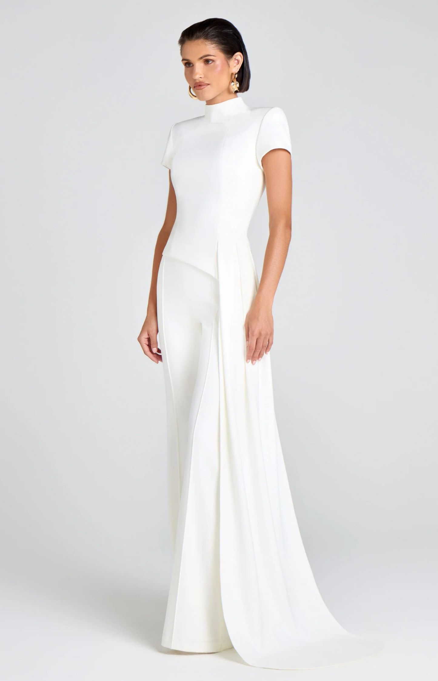 Cosima Deconstruct Draped Pants Set In White