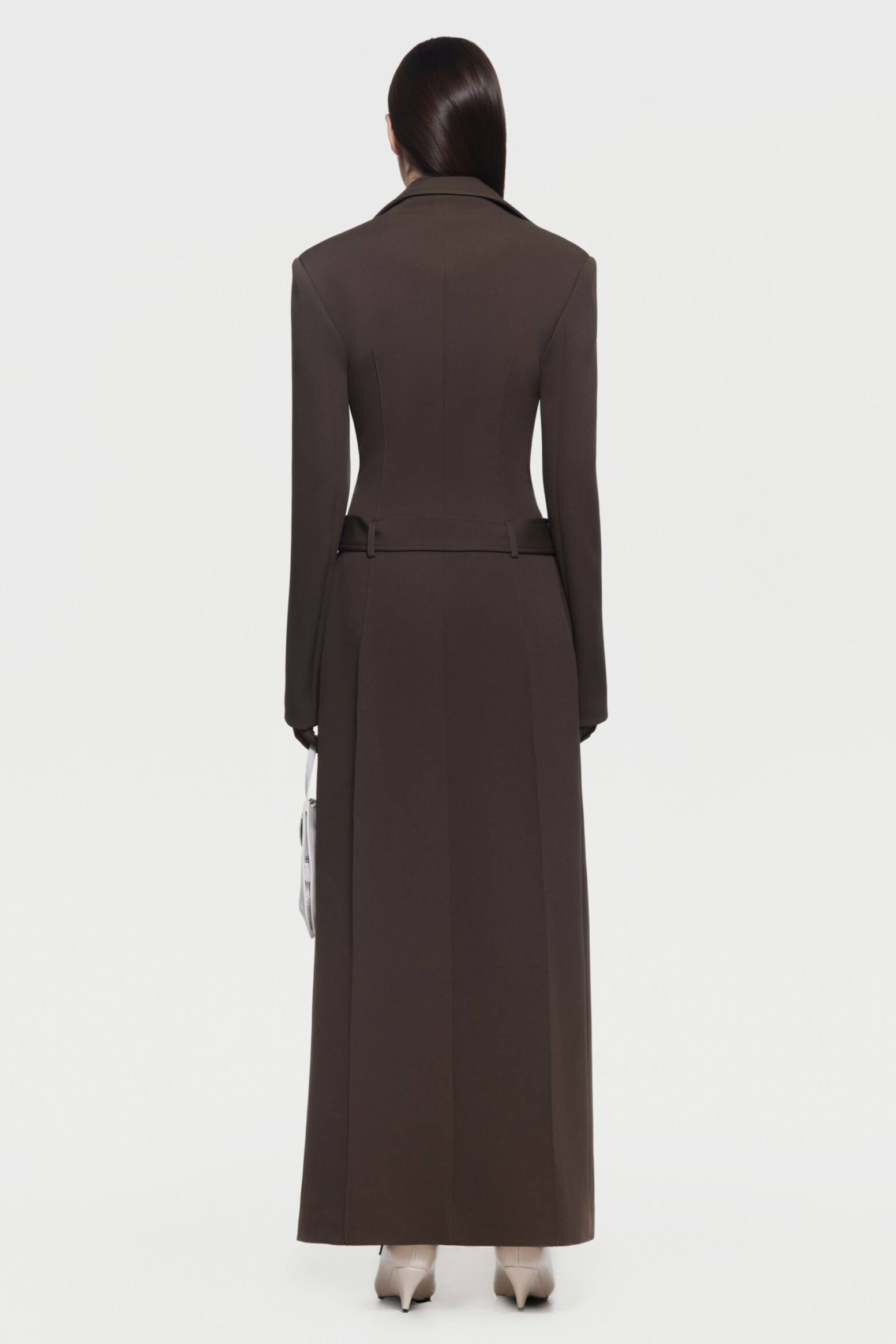 Peyton Deconstruct Folded Collar Coat In Brown