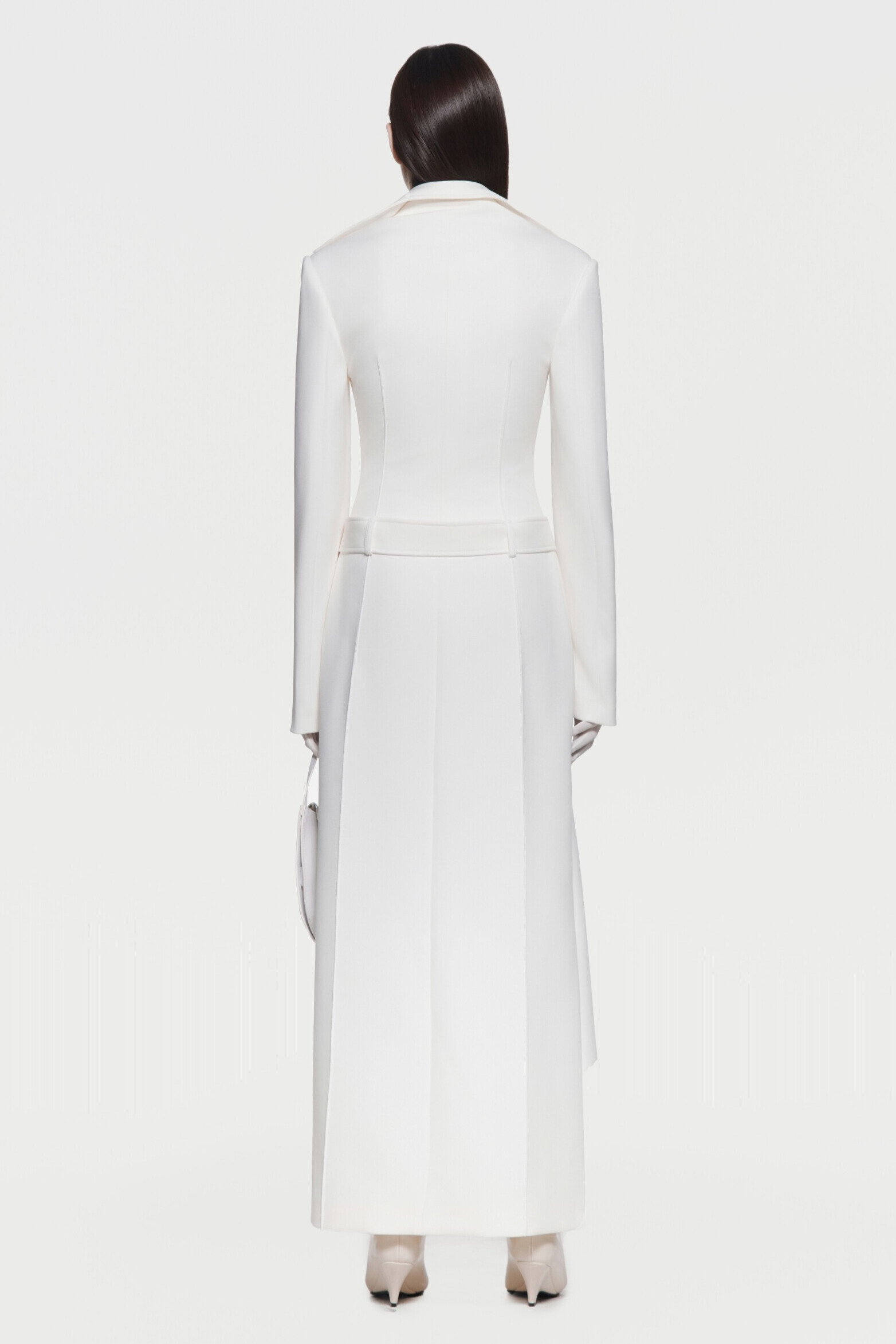 Peyton Deconstruct Folded Collar Coat In White