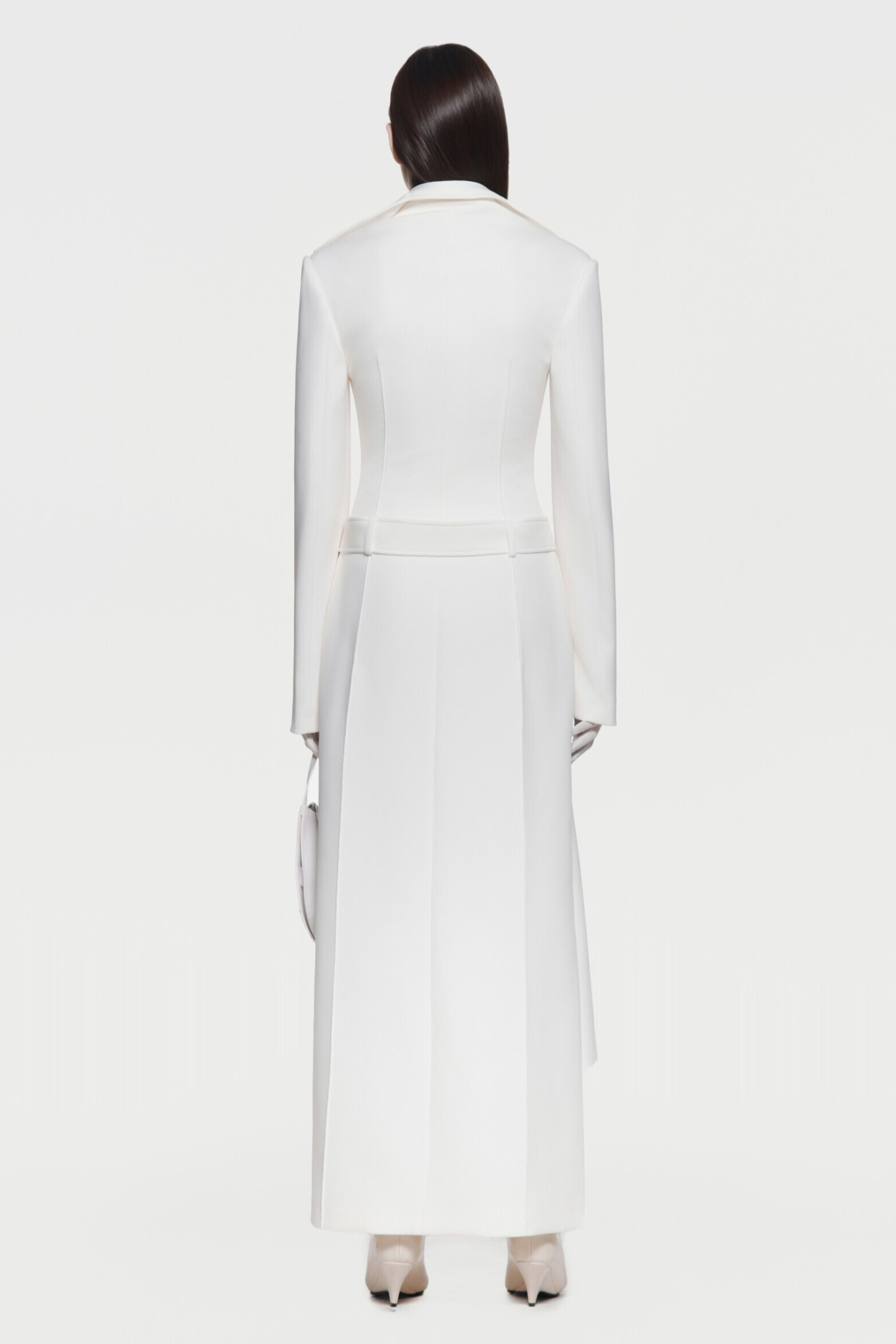 Peyton Deconstruct Folded Collar Coat In White