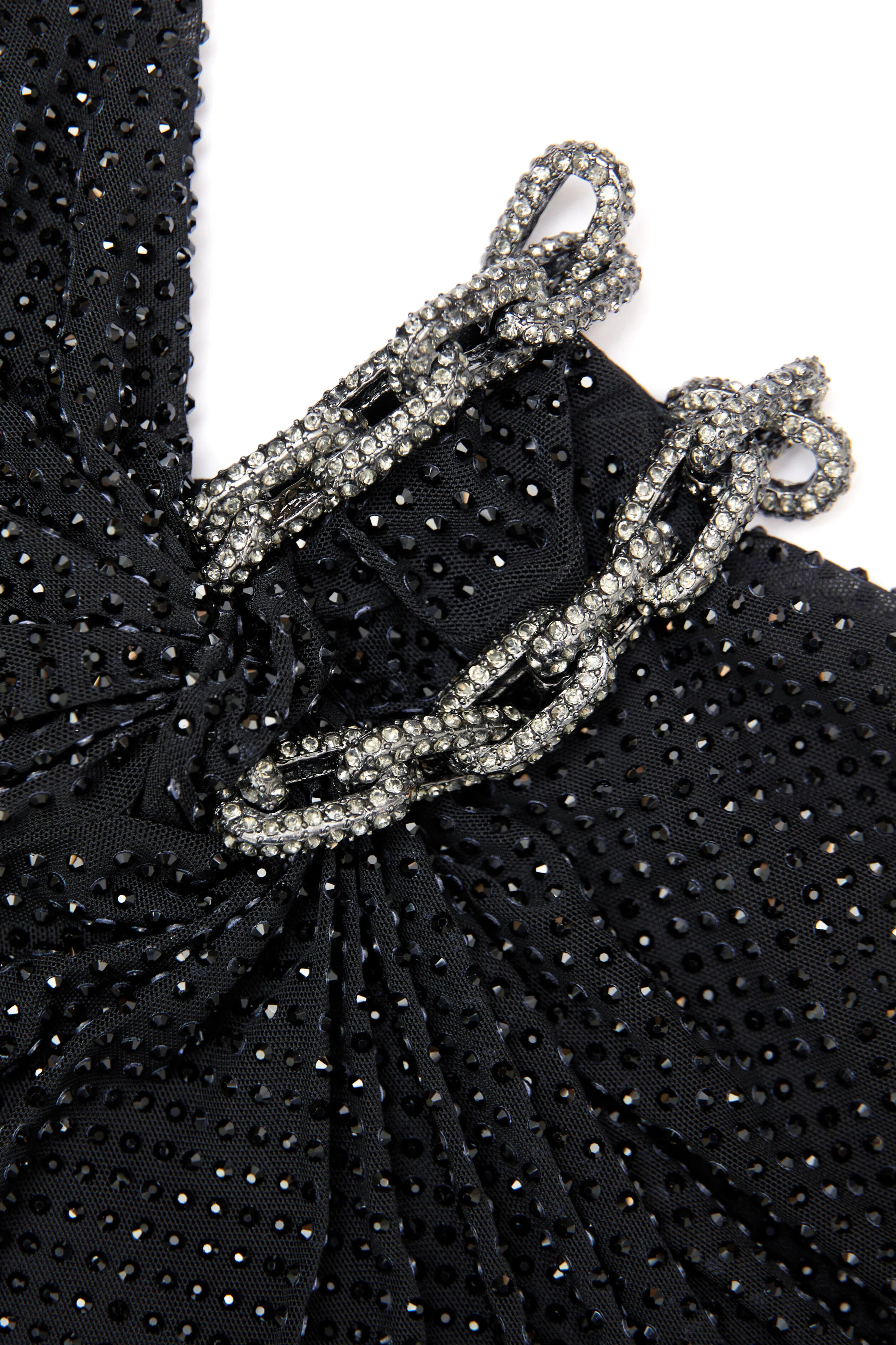 Irena Rhinestone Cutout Split Maxi Dress In Black