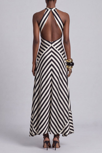 Madeline Stripe Backless Maxi Dress