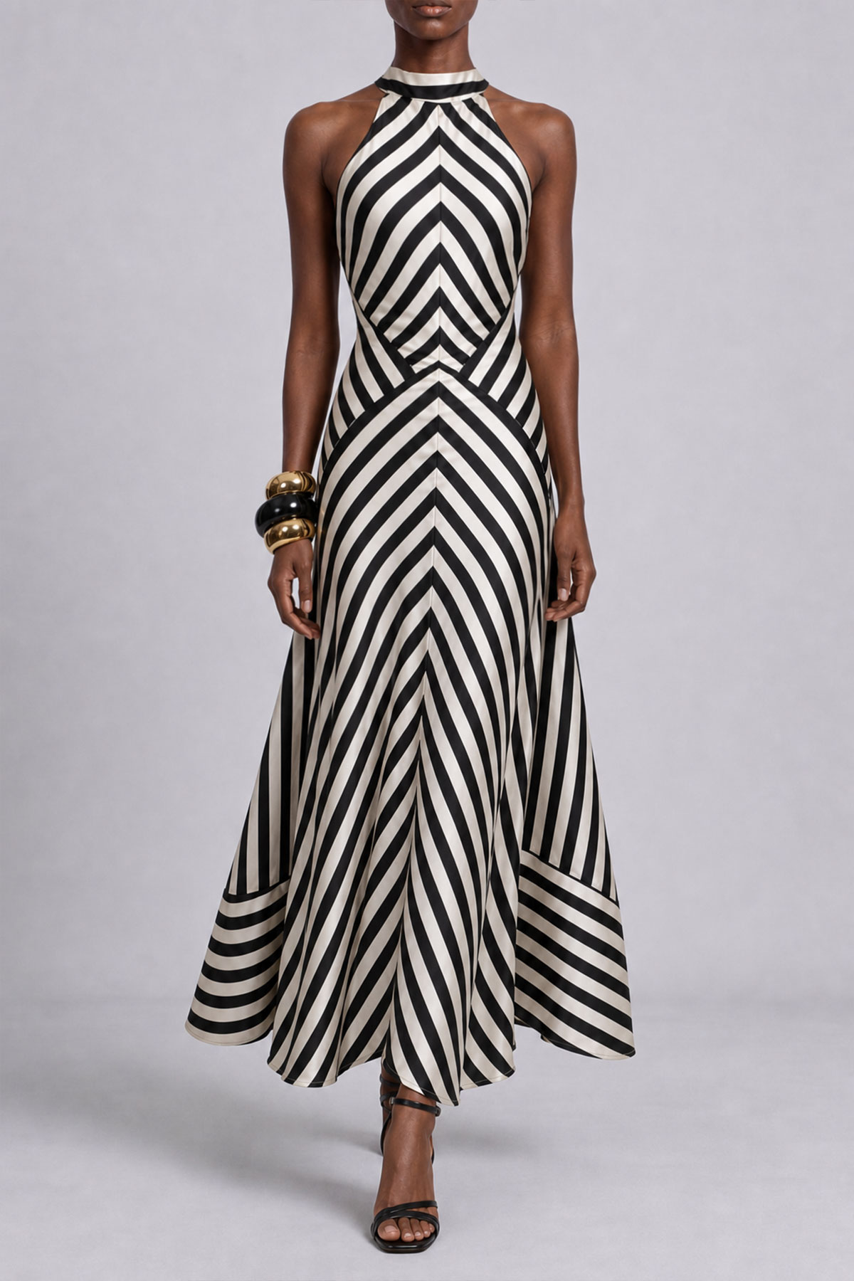 Madeline Stripe Backless Maxi Dress
